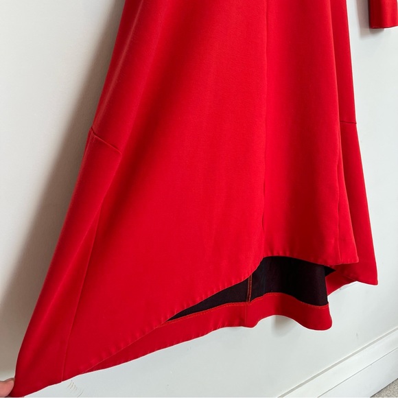 COS Red Asymmetrical Midi Dress Long Sleeve Festive Christmas Primary Red Size 6 - Picture 8 of 13